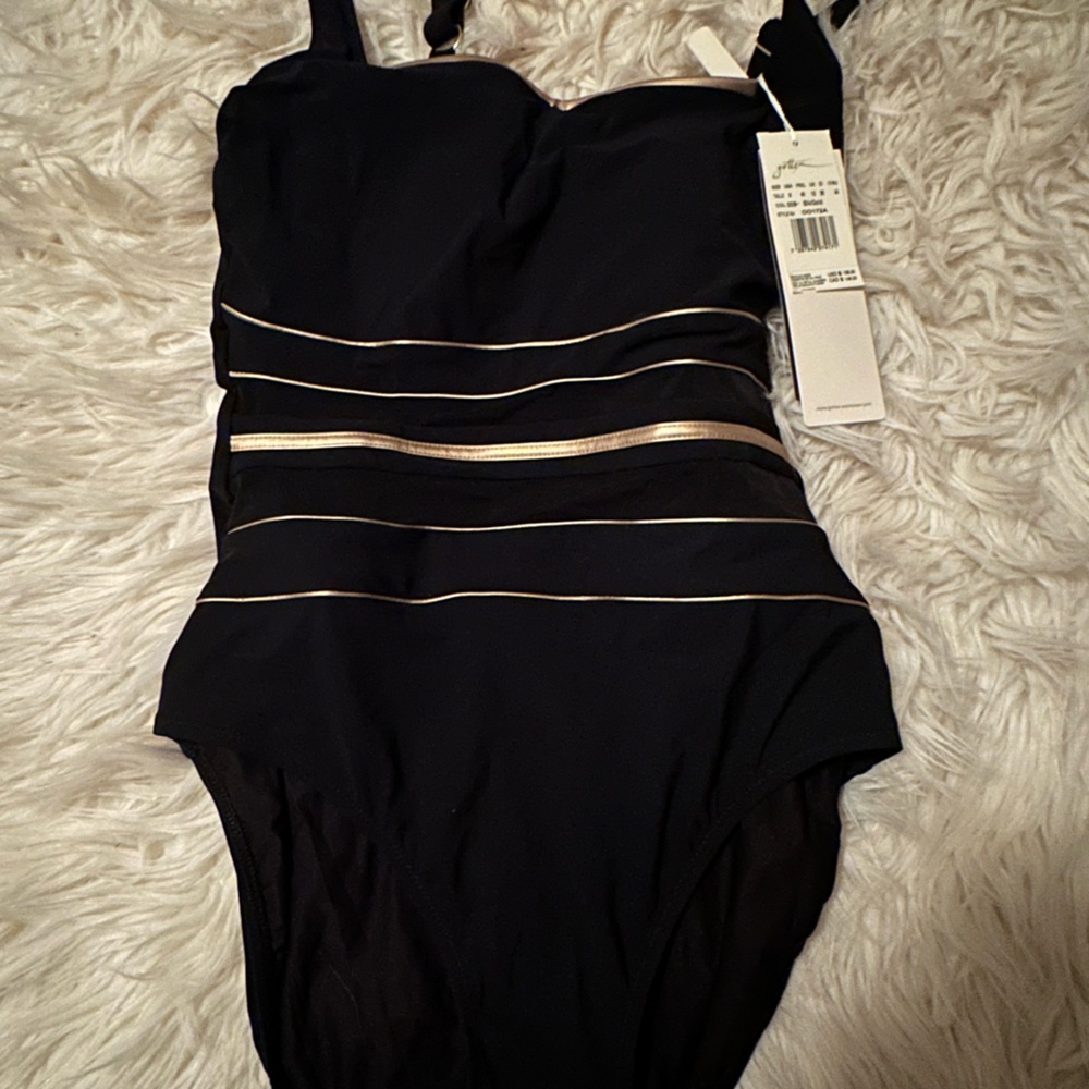 Gottex New Women's Swimsuit black and gold